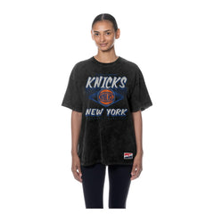 New York Knicks Women's Throwback Mineral Wash Oversized T-Shirt - Black on sale