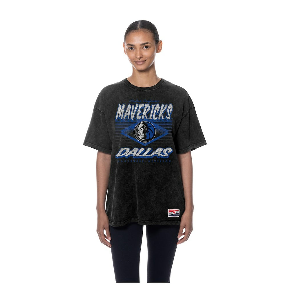 Dallas Mavericks Women's Throwback Mineral Wash Oversized T-Shirt sale - Black cheap