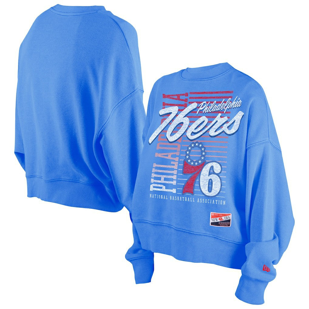 Philadelphia 76ers Women's Boxy Throwback Mineral Wash Sweatshirt - Royal online