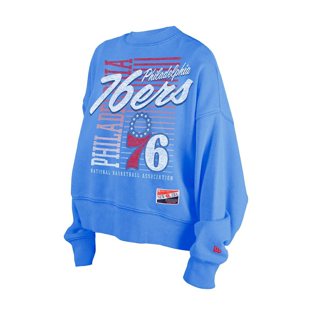 Philadelphia 76ers Women's Boxy Throwback Mineral Wash Sweatshirt - Royal online