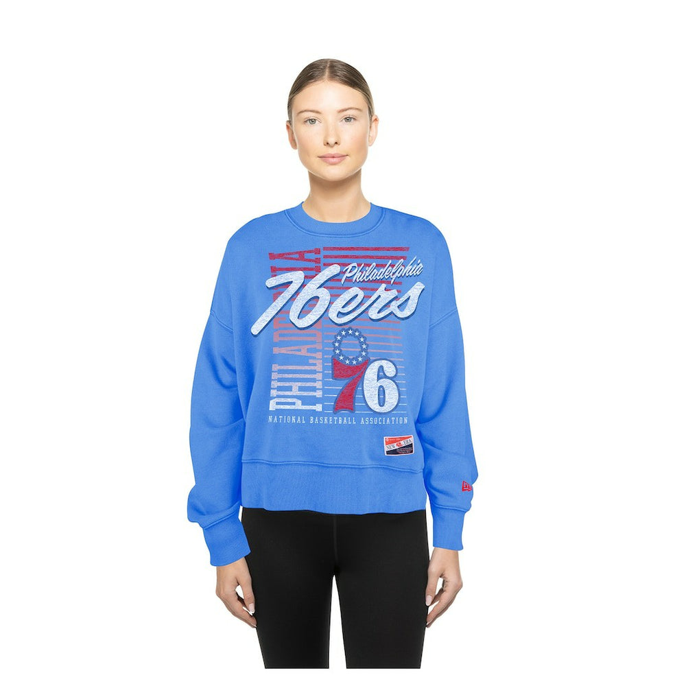 Philadelphia 76ers Women's Boxy Throwback Mineral Wash Sweatshirt - Royal online