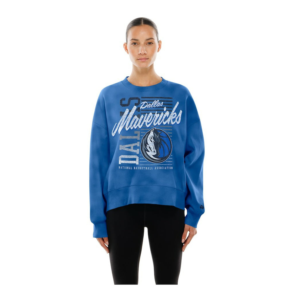 Dallas Mavericks Women's Boxy Throwback Mineral Wash Sweatshirt sale - Blue sale