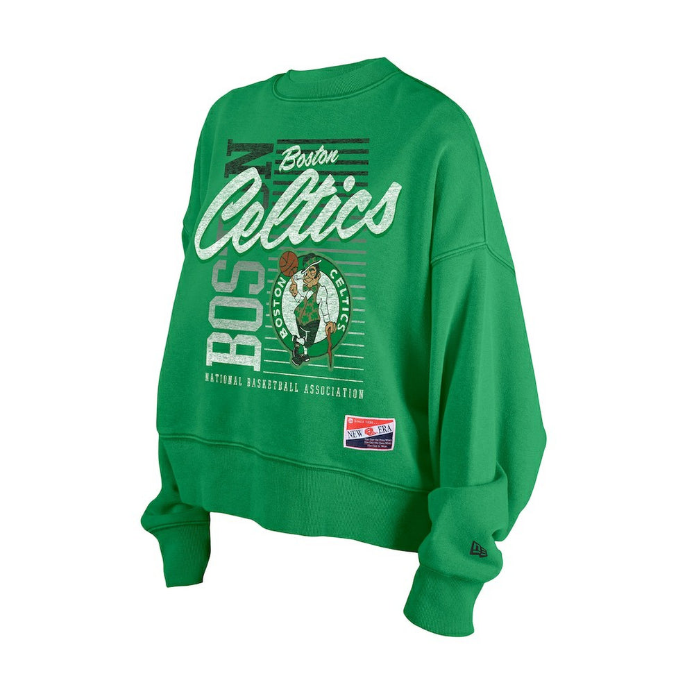 Boston Celtics Women's Boxy Throwback Mineral Wash Sweatshirt - Kelly Green on sale