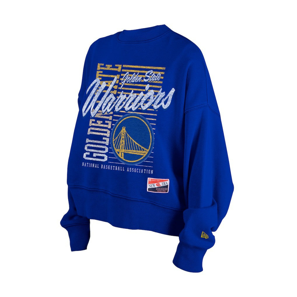 Golden State Warriors Women's Boxy Throwback Mineral Wash Sweatshirt sale - Royal shop