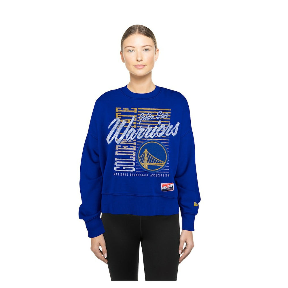 Golden State Warriors Women's Boxy Throwback Mineral Wash Sweatshirt sale - Royal shop