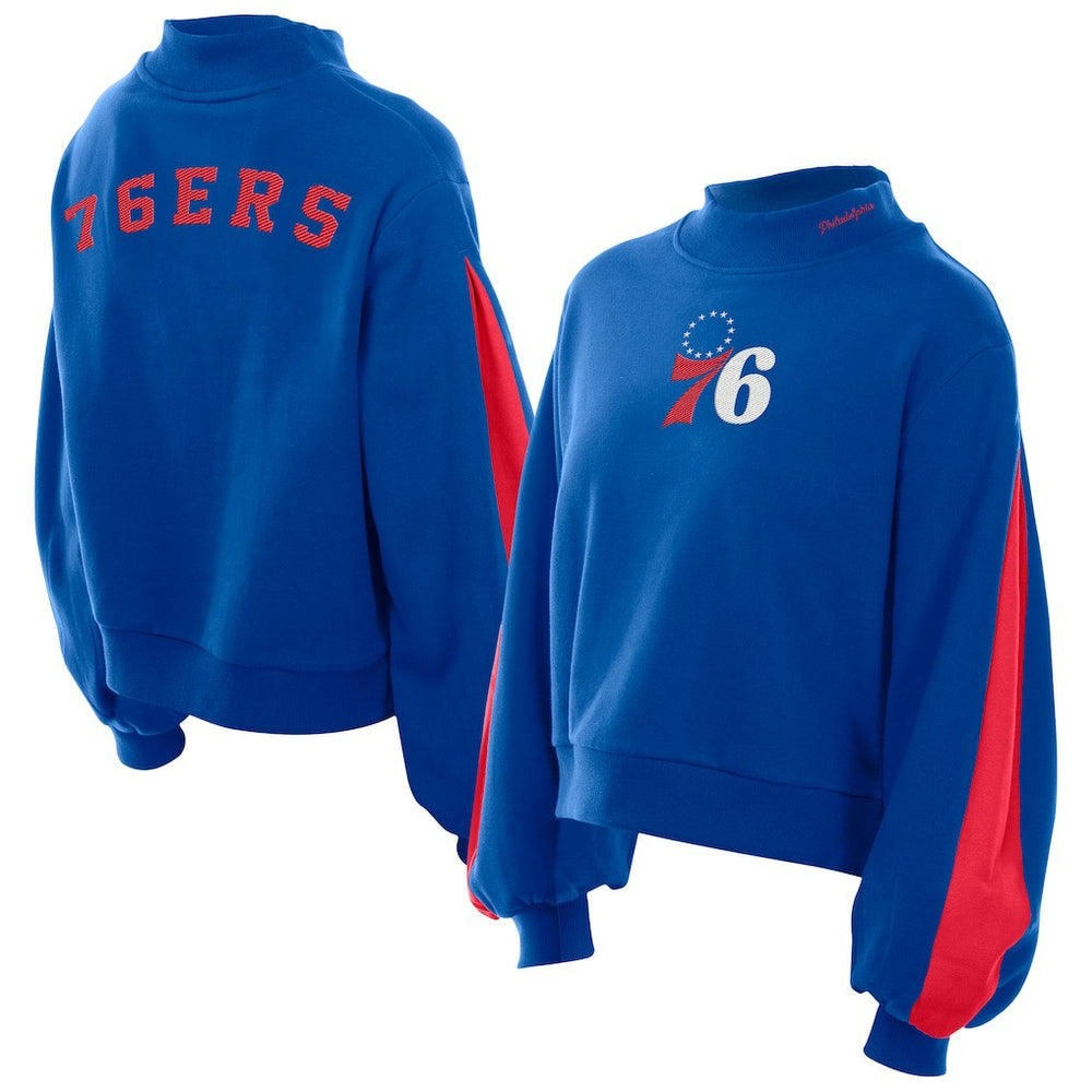 Philadelphia 76ers Women's Sport Night Balloon Sleeves Sweatshirt sale - Royal online