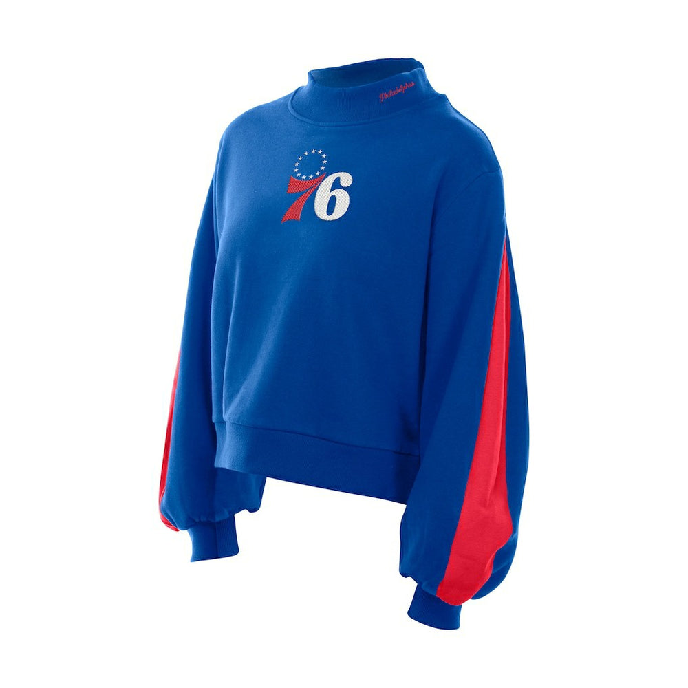Philadelphia 76ers Women's Sport Night Balloon Sleeves Sweatshirt sale - Royal online