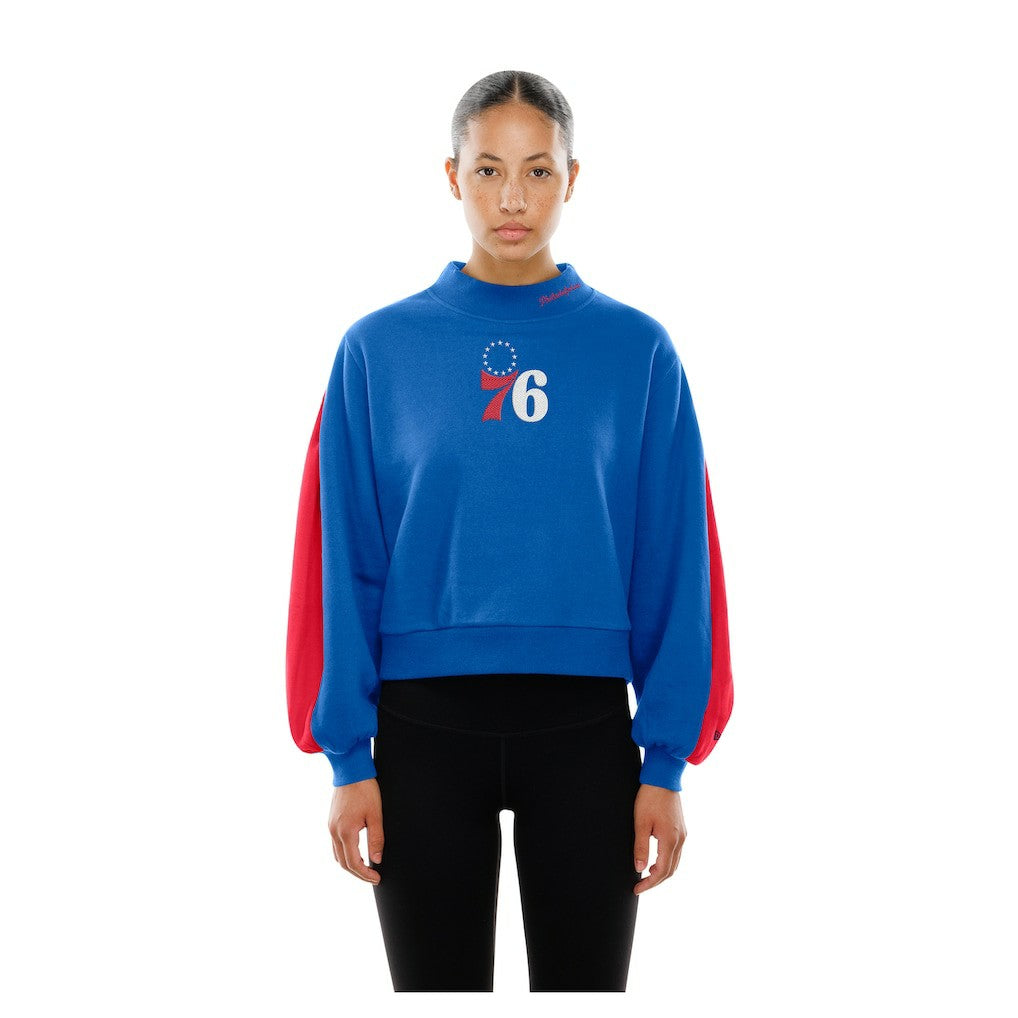 Philadelphia 76ers Women's Sport Night Balloon Sleeves Sweatshirt sale - Royal online