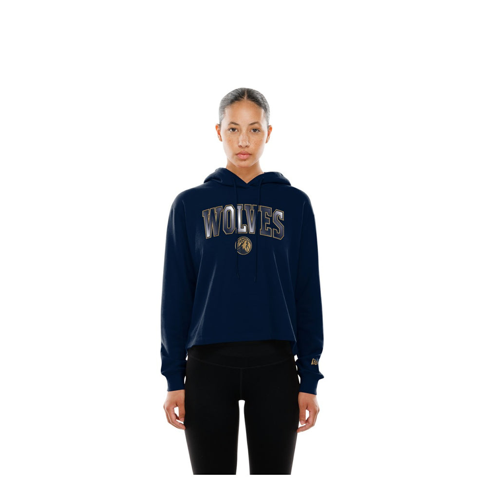 Minnesota Timberwolves Women's Glam Game Open Back Hoodie - Navy for sale