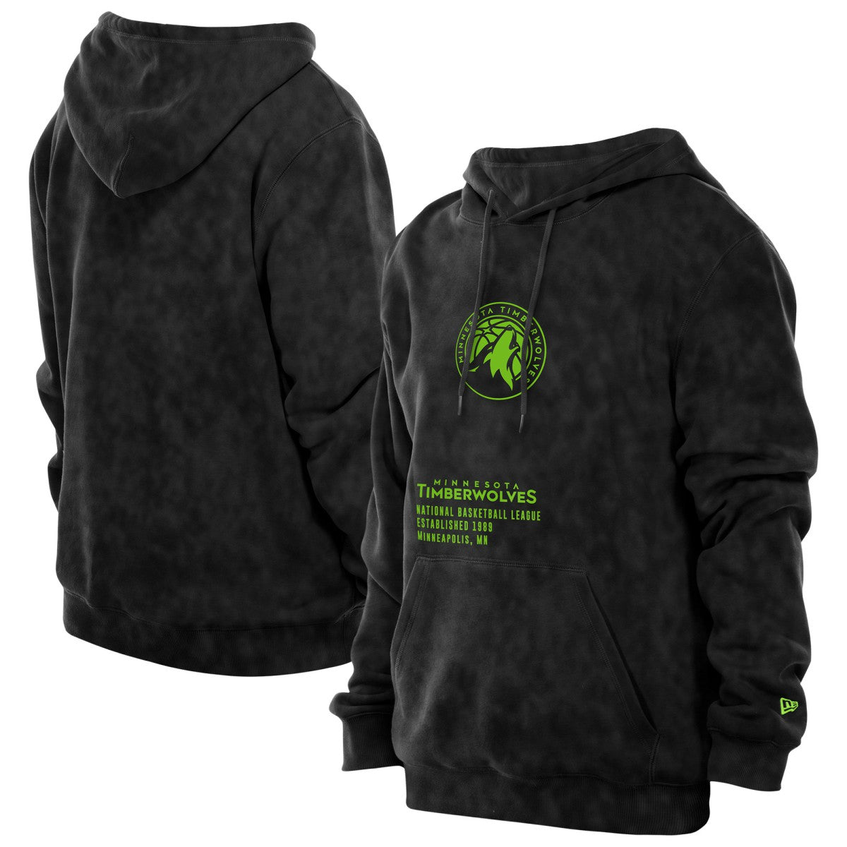 Minnesota Timberwolves Sport Night Mineral Wash Pullover Hoodie - Black for sale