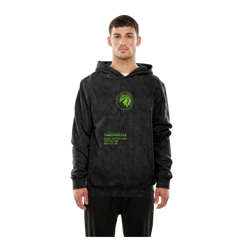 Minnesota Timberwolves Sport Night Mineral Wash Pullover Hoodie - Black for sale