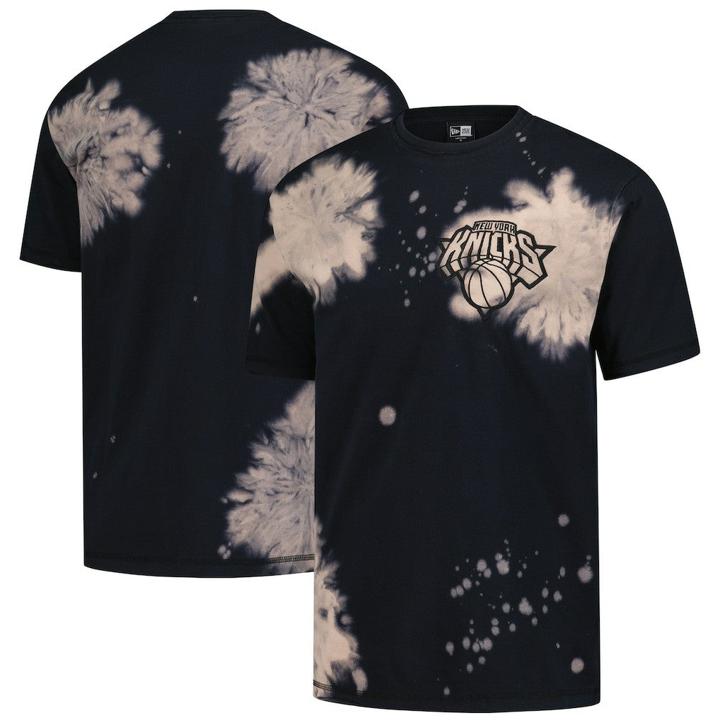 New York Knicks Injection Bleached Out Raw Edge Oversized T-Shirt - Black online