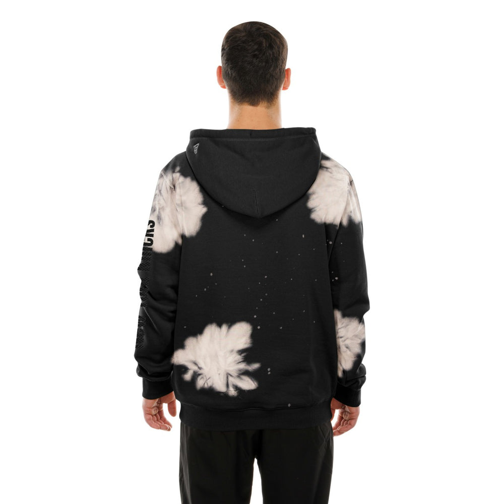 New York Knicks Injection Bleached Out Raw Edge Hoodie - Black cheap