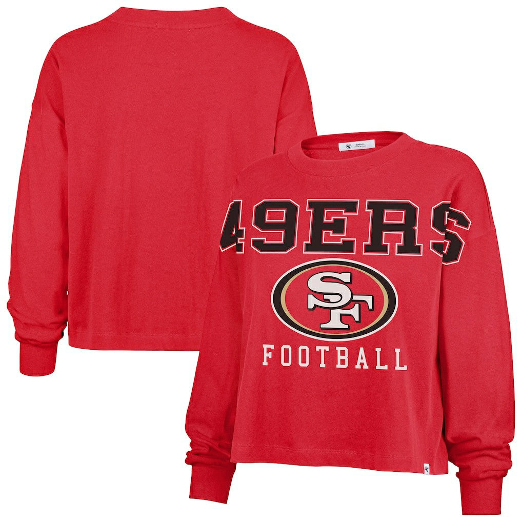 San Francisco 49ers '47 Women's Outreach City Oversized Long Sleeve T-Shirt - Scarlet cheap