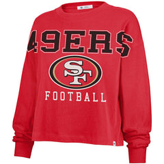 San Francisco 49ers '47 Women's Outreach City Oversized Long Sleeve T-Shirt - Scarlet cheap