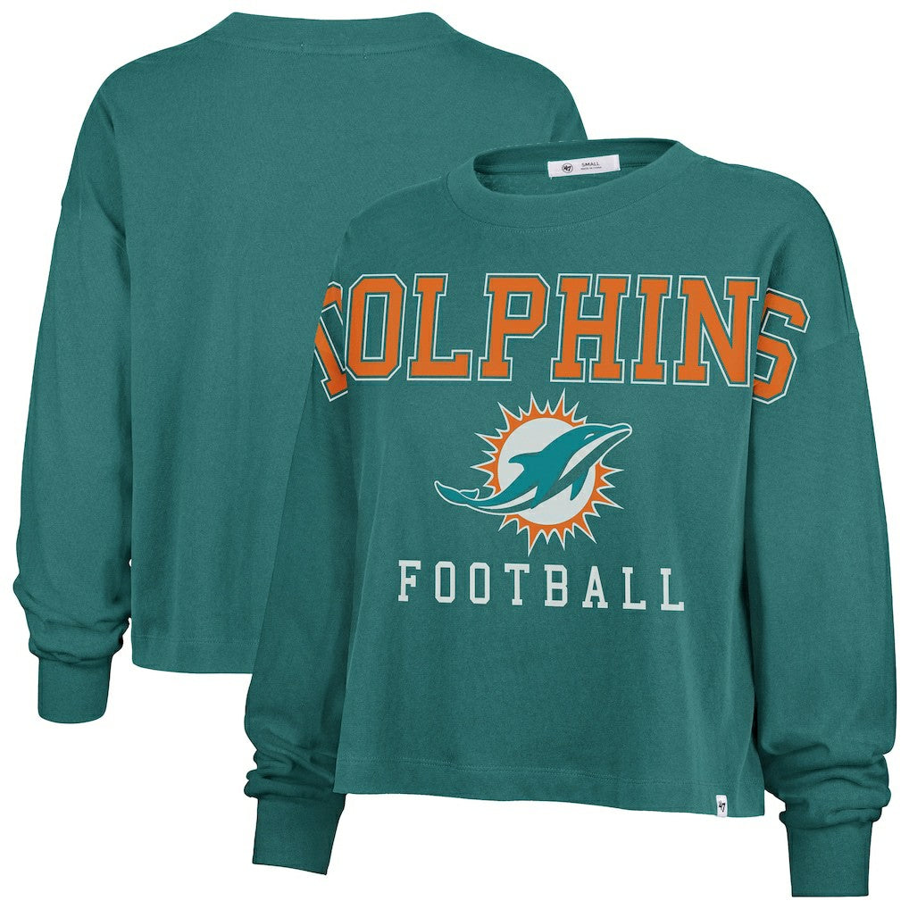 Miami Dolphins '47 Women's Outreach City Oversized Long Sleeve T-Shirt - Aqua sale