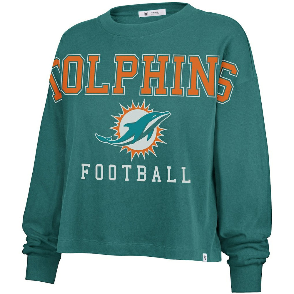Miami Dolphins '47 Women's Outreach City Oversized Long Sleeve T-Shirt - Aqua sale