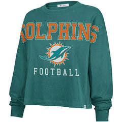 Miami Dolphins '47 Women's Outreach City Oversized Long Sleeve T-Shirt - Aqua sale
