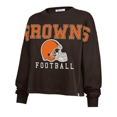 Cleveland Browns '47 Women's Outreach City Oversized Long Sleeve T-Shirt - Brown discount