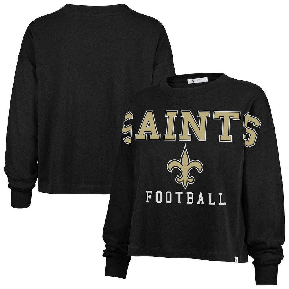 New Orleans Saints '47 Women's Outreach City Oversized Long Sleeve T-Shirt - Black sale