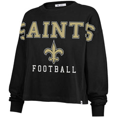New Orleans Saints '47 Women's Outreach City Oversized Long Sleeve T-Shirt - Black sale