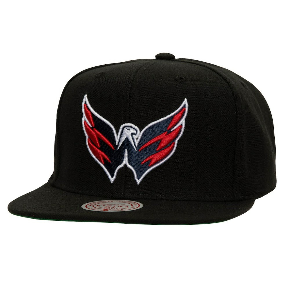 Washington Capitals Mitchell & Ness Core Top Spot Snapback Hat - Black Hats