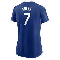 Blake Snell Los Angeles Dodgers Women's Cooperstown Collection Fuse Name & Number T-Shirt Blue