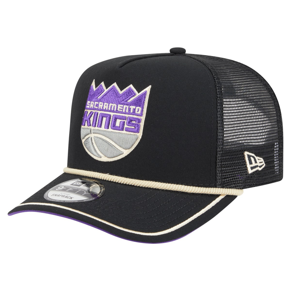 Sacramento Kings Vintage Team Rope A-Frame 9FIFTY Snapback Hat - Black shop