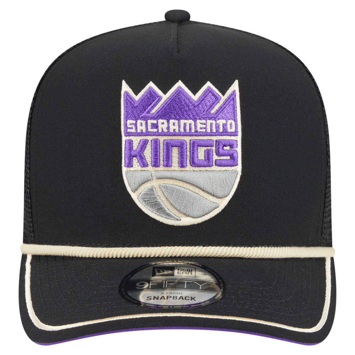 Sacramento Kings Vintage Team Rope A-Frame 9FIFTY Snapback Hat - Black shop