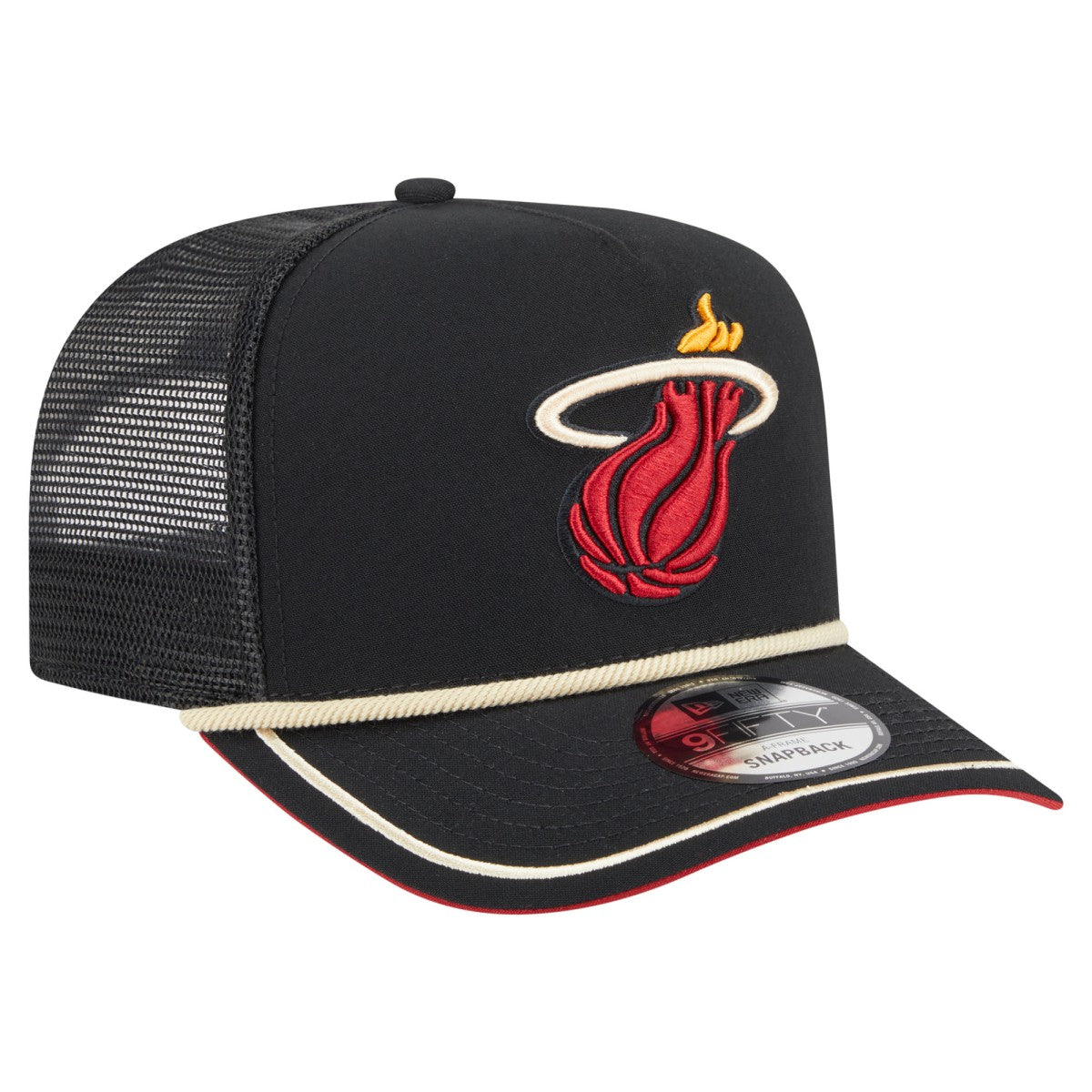 Miami Heat Vintage Team Rope A-Frame 9FIFTY Snapback Hat - Black online