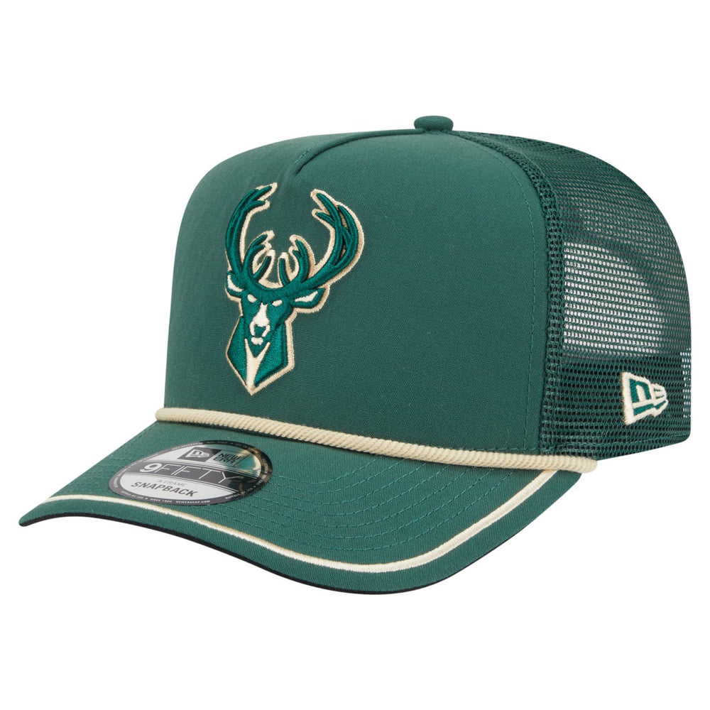 Milwaukee Bucks Vintage Team Rope A-Frame 9FIFTY Snapback Hat - Hunter Green discount