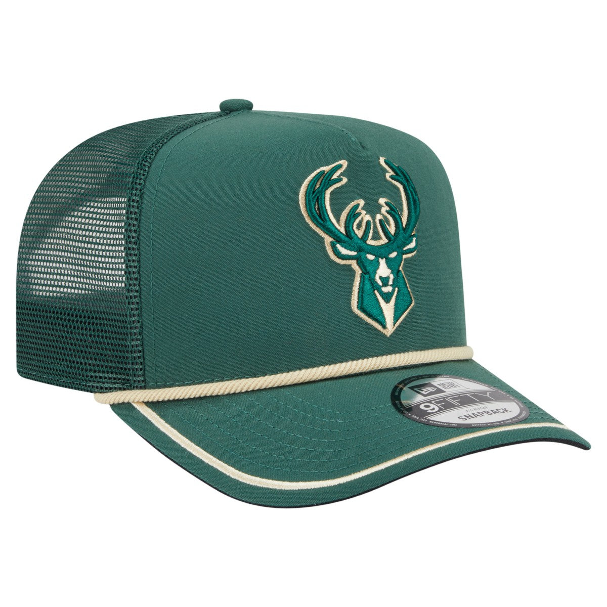 Milwaukee Bucks Vintage Team Rope A-Frame 9FIFTY Snapback Hat - Hunter Green discount