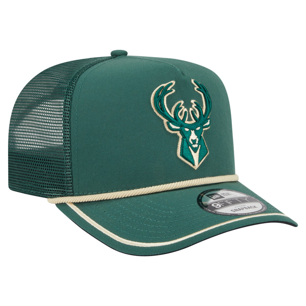 Milwaukee Bucks Vintage Team Rope A-Frame 9FIFTY Snapback Hat - Hunter Green discount