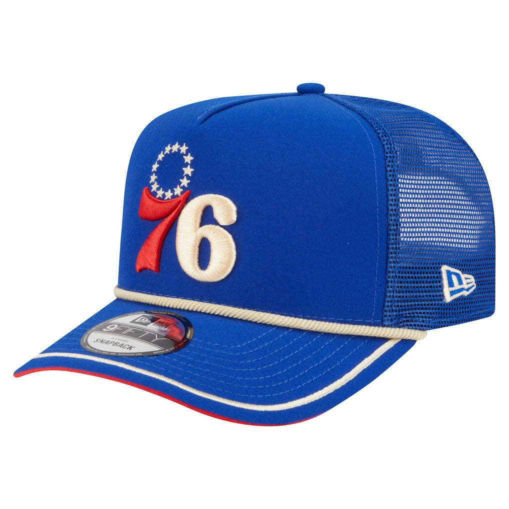 Philadelphia 76ers Vintage Team Rope A-Frame 9FIFTY Snapback Hat - Royal shop