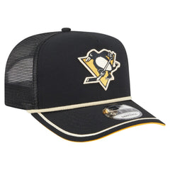 Pittsburgh Penguins New Era Vintage Team Rope A-Frame 9FIFTY Snapback Hat - Black Hats