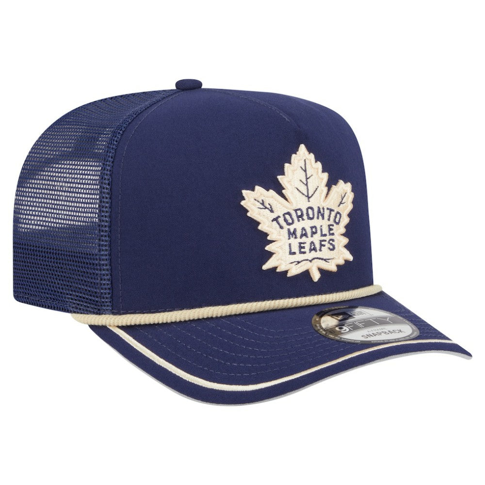 Toronto Maple Leafs New Era Vintage Team Rope A-Frame 9FIFTY Snapback Hat - Blue Hats