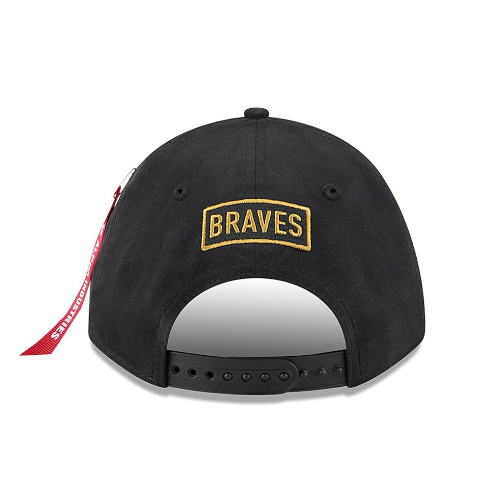 Atlanta Braves x Alpha Industries A-Frame 9FORTY Adjustable Hat Black
