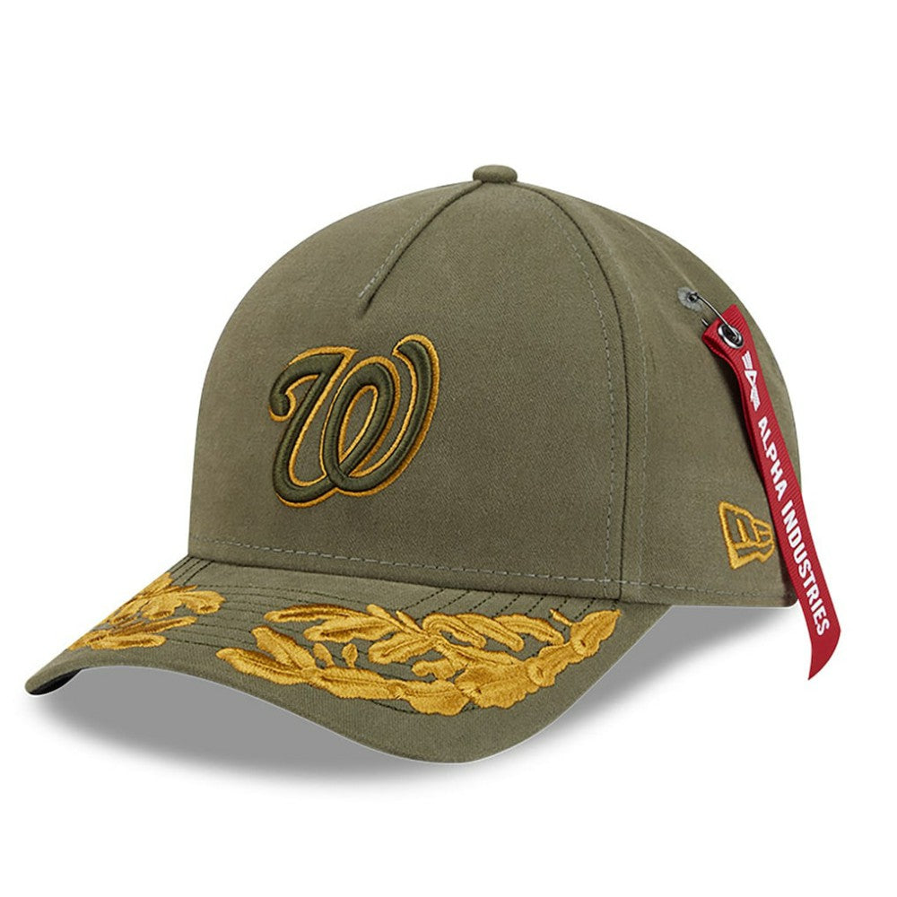Washington Nationals x Alpha Industries A-Frame 9FORTY Adjustable Hat Olive