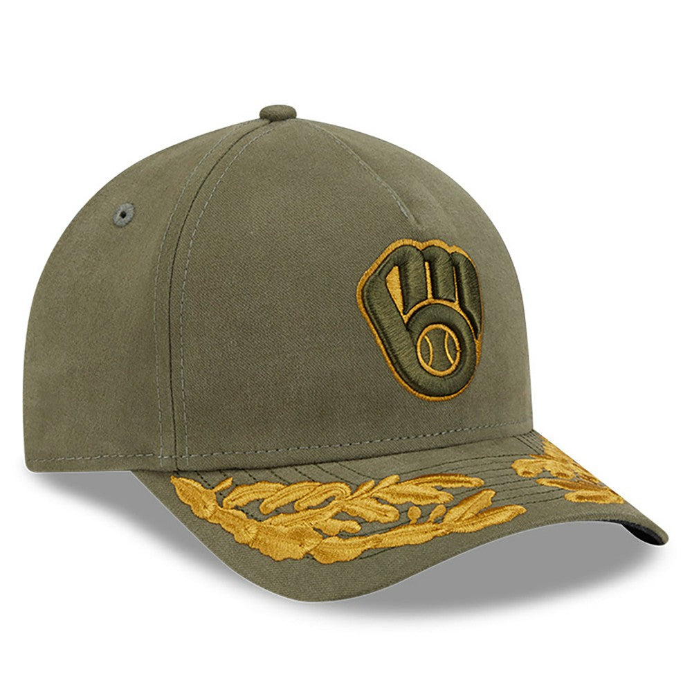 Milwaukee Brewers x Alpha Industries A-Frame 9FORTY Adjustable Hat Olive