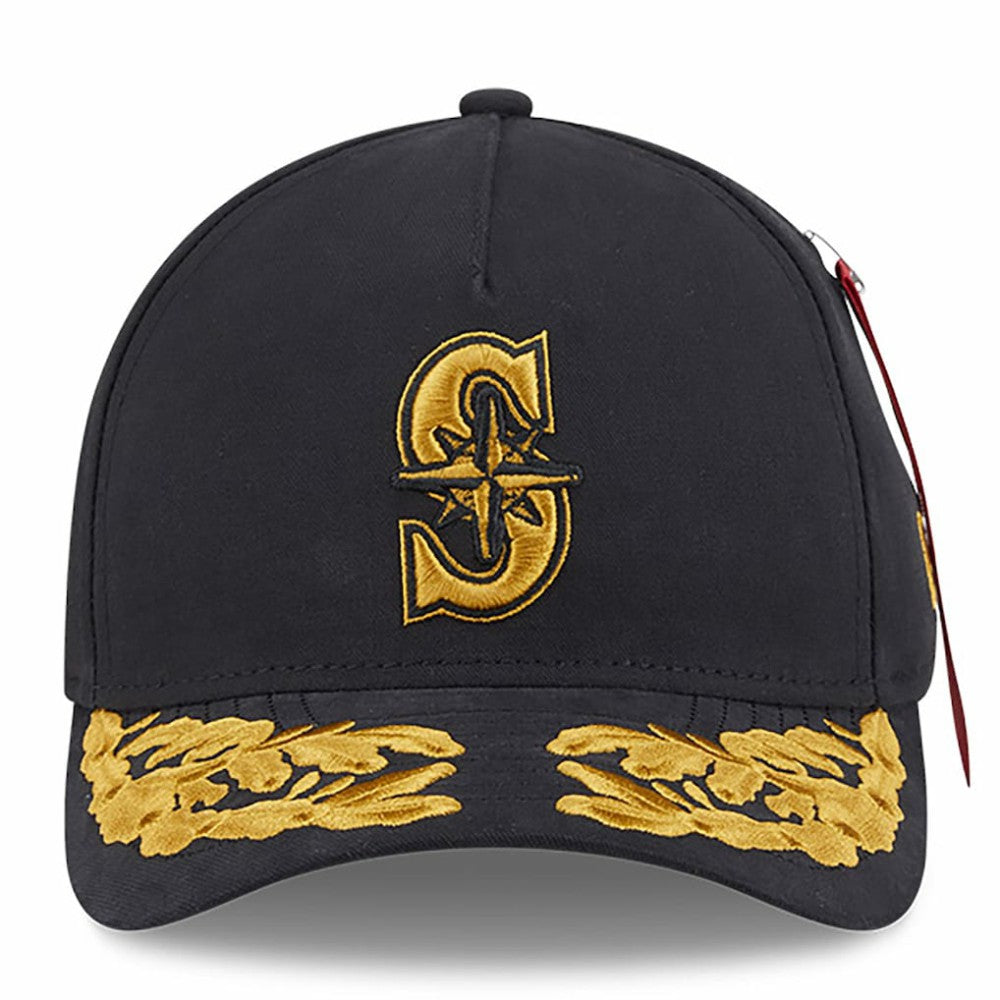 Seattle Mariners x Alpha Industries A-Frame 9FORTY Adjustable Hat Black