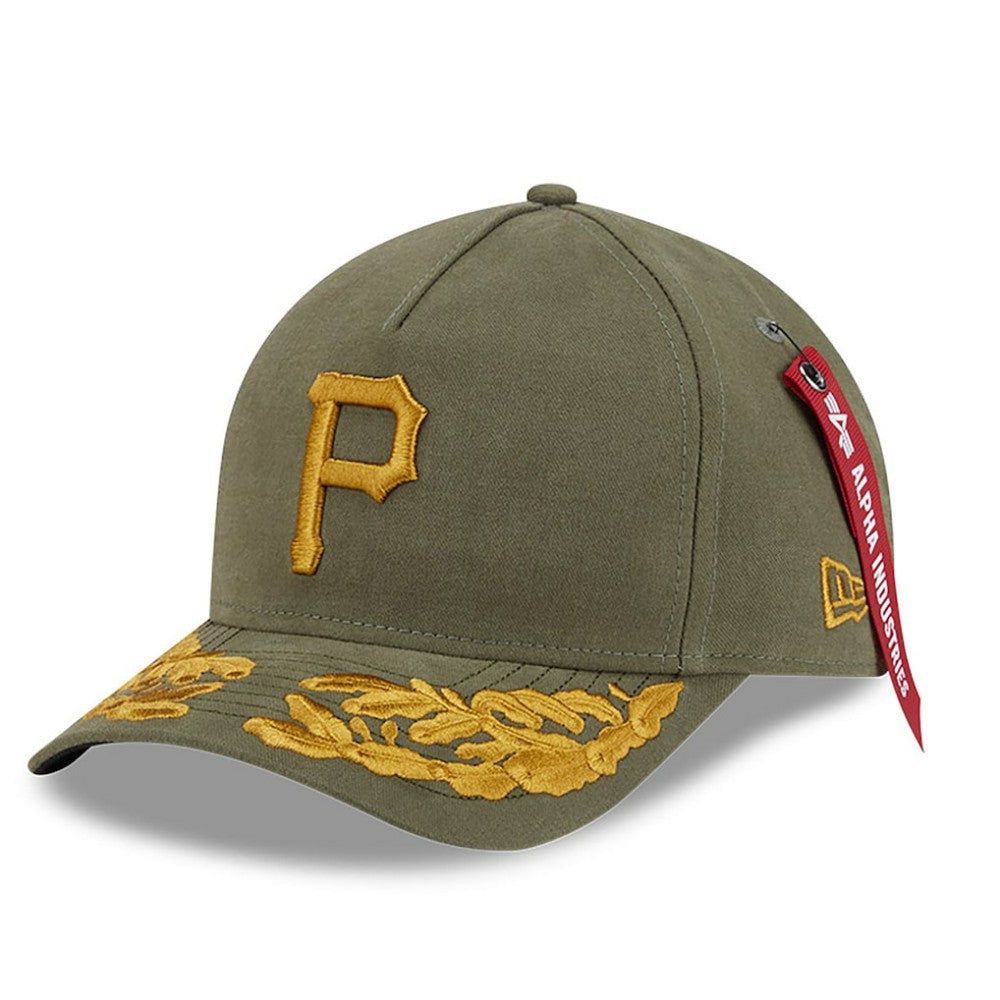 Pittsburgh Pirates x Alpha Industries A-Frame 9FORTY Adjustable Hat Olive