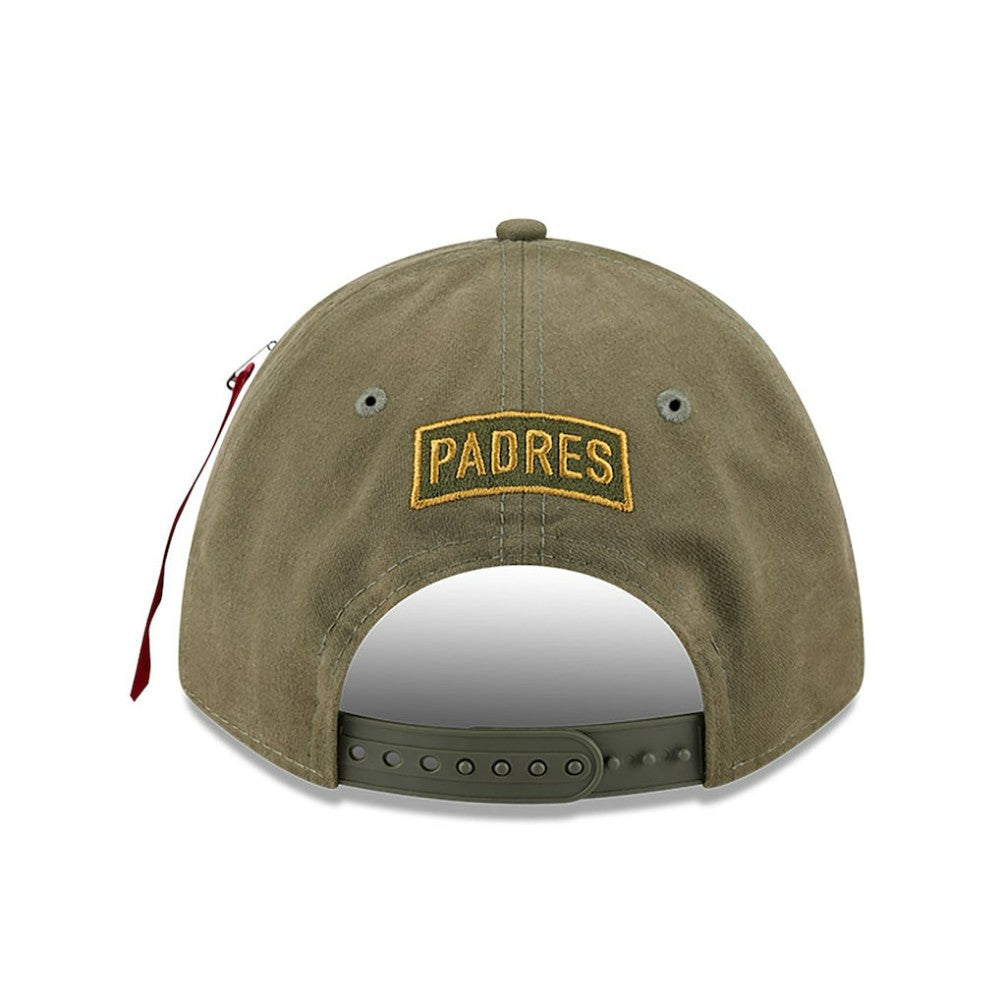 San Diego Padres x Alpha Industries A-Frame 9FORTY Adjustable Hat Olive