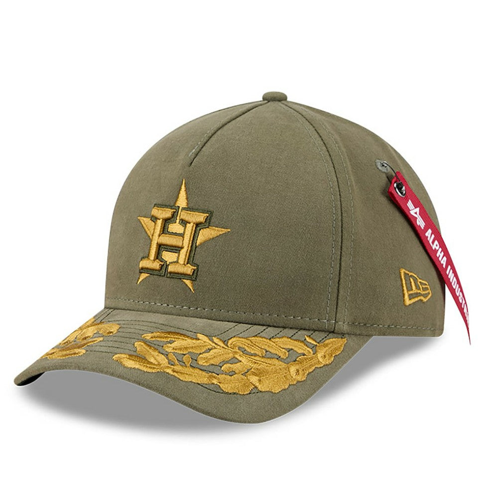 Houston Astros x Alpha Industries A-Frame 9FORTY Adjustable Hat Olive