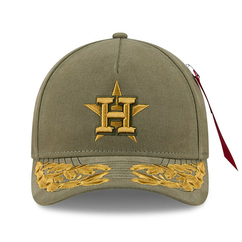 Houston Astros x Alpha Industries A-Frame 9FORTY Adjustable Hat Olive