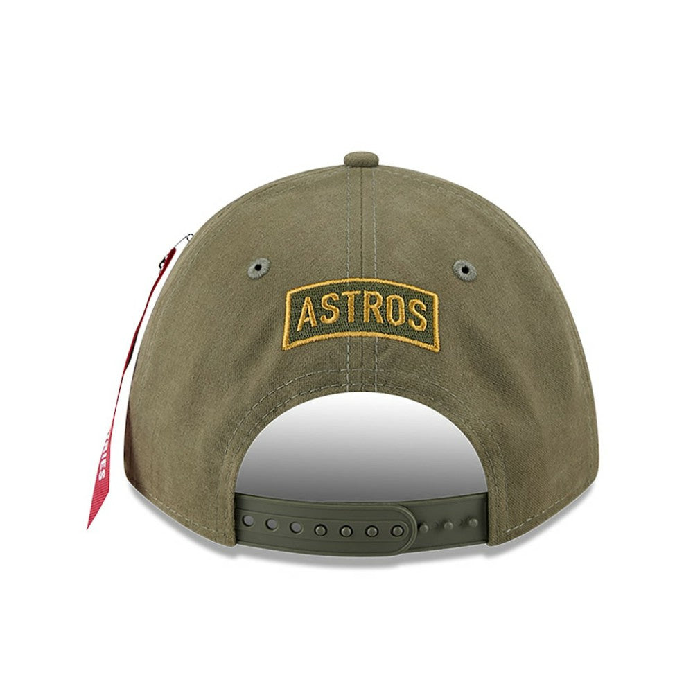Houston Astros x Alpha Industries A-Frame 9FORTY Adjustable Hat Olive
