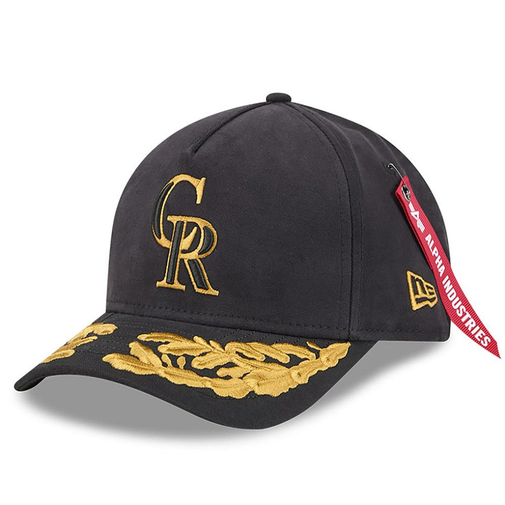 Colorado Rockies x Alpha Industries A-Frame 9FORTY Adjustable Hat Black
