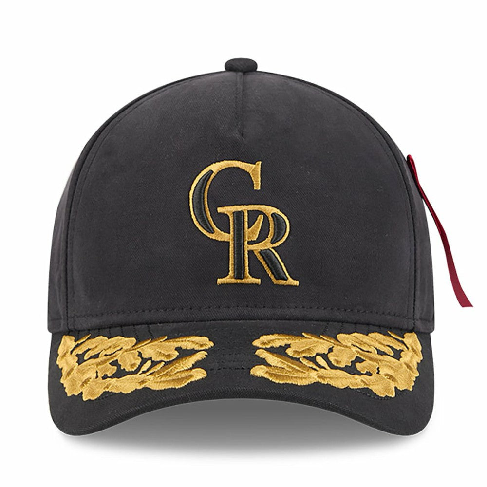 Colorado Rockies x Alpha Industries A-Frame 9FORTY Adjustable Hat Black