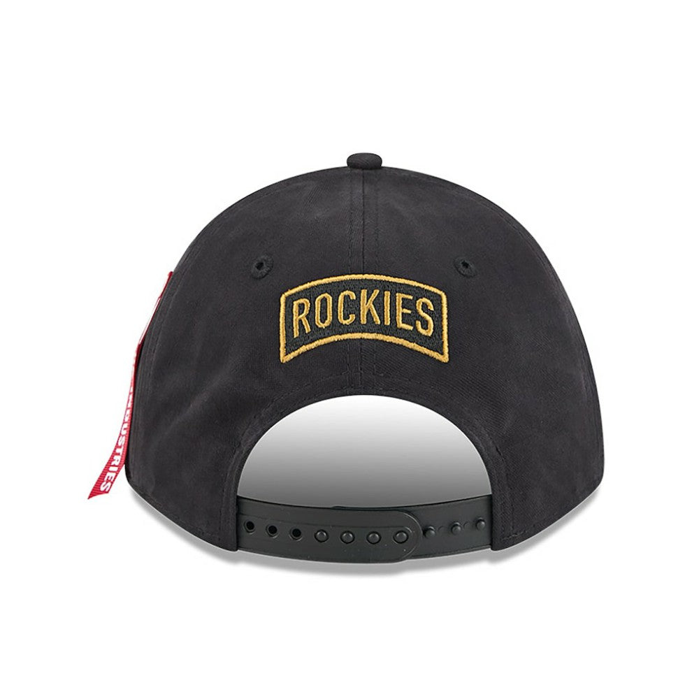 Colorado Rockies x Alpha Industries A-Frame 9FORTY Adjustable Hat Black