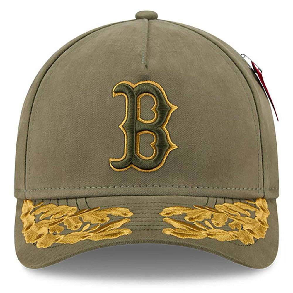 Boston Red Sox x Alpha Industries A-Frame 9FORTY Adjustable Hat Olive