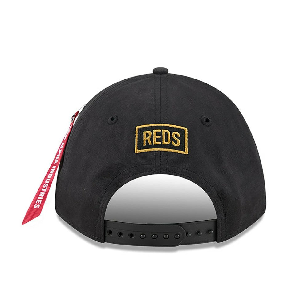 Cincinnati Reds x Alpha Industries A-Frame 9FORTY Adjustable Hat Black